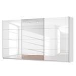 Schwebetürenschrank SKØP Alpinweiß / Hochglanz Weiß Spiegelglas - 405 x 222 cm - 3 Türen - Comfort