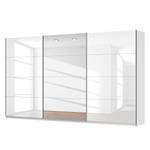 Schwebetürenschrank SKØP Alpinweiß / Hochglanz Weiß Spiegelglas - 405 x 236 cm - 3 Türen - Premium