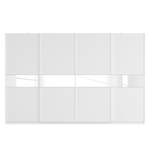 Armoire à portes coulissantes Skøp Blanc alpin / Verre mat blanc - 360 x 236 cm - 4 portes - Basic
