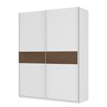 Armoire à portes coulissantes Skøp Blanc alpin / Imitation noyer - 181 x 236 cm - 2 porte - Basic