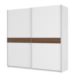 Schwebetürenschrank SKØP Alpinweiß / Nussbaum Dekor - 225 x 222 cm - 2 Türen - Basic