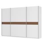 Schwebetürenschrank SKØP Alpinweiß / Nussbaum Dekor - 315 x 222 cm - 3 Türen - Comfort