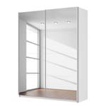 Schwebetürenschrank SKØP Alpinweiß / Spiegelglas - 181 x 236 cm - 2 Türen - Basic