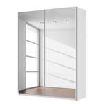 Schwebetürenschrank SKØP Alpinweiß / Spiegelglas - 181 x 236 cm - 2 Türen - Comfort