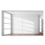 Schwebetürenschrank SKØP Alpinweiß / Spiegelglas - 360 x 222 cm - 4 Türen - Comfort