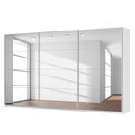 Schwebetürenschrank SKØP Alpinweiß / Spiegelglas - 405 x 236 cm - 3 Türen - Comfort