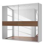 Schwebetürenschrank SKØP Alpinweiß / Spiegelglas Nussbaum Dekor - 270 x 236 cm - 2 Türen - Comfort