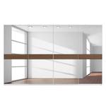 Schwebetürenschrank SKØP Alpinweiß / Spiegelglas Nussbaum Dekor - 360 x 222 cm - 4 Türen - Classic