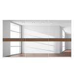 Schwebetürenschrank SKØP Alpinweiß / Spiegelglas Nussbaum Dekor - 405 x 222 cm - 3 Türen - Basic