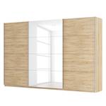 Armoire à portes coulissantes Skøp Imitation chêne de Sonoma / Blanc brillant - 360 x 236 cm - 3 portes - Confort