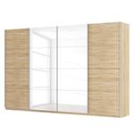 Armoire à portes coulissantes Skøp Imitation chêne de Sonoma / Blanc brillant - 360 x 236 cm - 4 portes - Basic