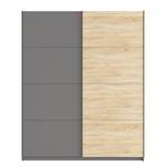 Schwebetürenschrank SKØP Graphit / Eiche Sonoma Dekor - 181 x 222 cm - 2 Türen - Basic