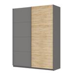 Armoire à portes coulissantes Skøp Gris graphite / Imitation chêne de Sonoma - 181 x 236 cm - 2 porte - Confort