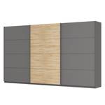 Schwebetürenschrank SKØP Graphit / Eiche Sonoma Dekor - 405 x 236 cm - 3 Türen - Comfort