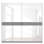 Schwebetürenschrank SKØP Graphit / Glas Weiß - 225 x 222 cm - 2 Türen - Basic