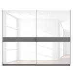 Schwebetürenschrank SKØP Graphit / Glas Weiß - 270 x 222 cm - 2 Türen - Basic