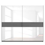 Schwebetürenschrank SKØP Graphit / Glas Weiß - 270 x 236 cm - 2 Türen - Basic