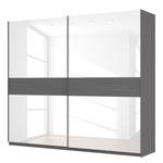 Schwebetürenschrank SKØP Graphit / Glas Weiß - 270 x 236 cm - 2 Türen - Classic