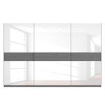 Schwebetürenschrank SKØP Graphit / Glas Weiß - 360 x 236 cm - 3 Türen - Premium