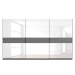 Schwebetürenschrank SKØP Graphit / Glas Weiß - 405 x 236 cm - 3 Türen - Basic