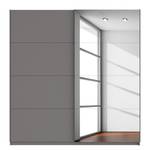 Schwebetürenschrank SKØP Graphit / Grauspiegel - 225 x 236 cm - 2 Türen - Comfort