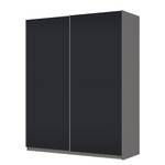 Schwebetürenschrank SKØP Graphit / Mattglas Schwarz - 181 x 222 cm - 2 Türen - Basic