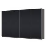 Schwebetürenschrank SKØP Graphit / Mattglas Schwarz - 360 x 222 cm - 4 Türen - Comfort