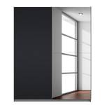 Schwebetürenschrank SKØP Graphit / Mattglas Schwarz Grauspiegel - 181 x 222 cm - 2 Türen - Comfort