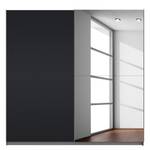 Schwebetürenschrank SKØP Graphit / Mattglas Schwarz Grauspiegel - 225 x 222 cm - 2 Türen - Comfort