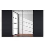 Schwebetürenschrank SKØP Graphit / Mattglas Schwarz Grauspiegel - 360 x 236 cm - 4 Türen - Comfort