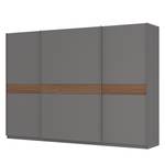 Schwebetürenschrank SKØP Graphit / Nussbaum Dekor - 315 x 222 cm - 3 Türen - Basic