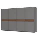 Armoire à portes coulissantes Skøp Gris graphite / Imitation noyer - 360 x 222 cm - 4 portes - Premium