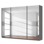 Schwebetürenschrank SKØP Graphit / Spiegelglas / Grauspiegel - 315 x 236 cm - 3 Türen - Comfort