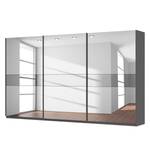 Schwebetürenschrank SKØP Graphit / Spiegelglas Grauspiegel - 405 x 236 cm - 3 Türen - Comfort