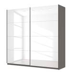 Schwebetürenschrank SKØP Hochglanz Weiß / Graphit - 225 x 222 cm - 2 Türen - Basic