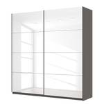 Schwebetürenschrank SKØP Hochglanz Weiß / Graphit - 225 x 236 cm - 2 Türen - Basic