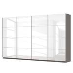 Schwebetürenschrank SKØP Hochglanz Weiß / Graphit - 360 x 222 cm - 4 Türen - Basic