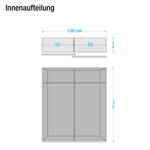 Schuifdeurkast Soft Smart zandeikenhouten look/Spiegelglas - Breedte: 150 cm - 1 spiegeldeur