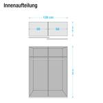 Armoire portes coulissantes Soft Smart 2 Blanc brillant / Imitiation chêne - Largeur : 120 cm