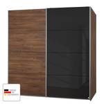 Schwebetürenschrank Subito-Color Eiche Dekor / Schwarz - Breite: 136 cm