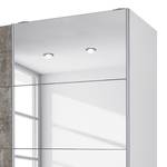 Armoire à portes coulissantes Subito II Gris minéral / Blanc alpin - Largeur : 136 cm