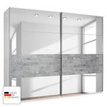 Armoire à portes coulissantes Sumatra II Gris vintage / Blanc - Largeur : 225 cm