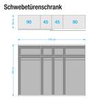 Schwebetürenschrank Sumatra I Vintage Grau / Weiß