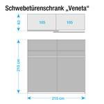 Schwebetürenschrank Veneta II Weiß/Eiche Sonoma Dekor