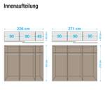 Schwebetürenschrank Venlo Eiche Sonoma Dekor/Lavagrau - Schrankbreite: 271 cm - 2-türig - Breite: 271 cm