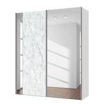 Zweefdeurkast Cando Marmer look/Spiegelglas - Breedte: 150 cm - 2 deuren