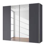 Zweefdeurkast Cando Grafiet/Spiegelglas - Breedte: 200 cm - 2 deuren