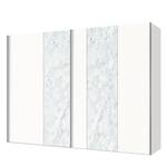 Armoire à portes coulissantes Cando Imitation marbre / Blanc polaire - Largeur : 250 cm - 2 porte