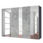 Armoire à portes coulissantes Cando Imitation béton / Verre miroir - Largeur : 250 cm - 2 porte