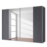 Armoire à portes coulissantes Cando Graphite / Verre miroir - Largeur : 300 cm - 2 porte